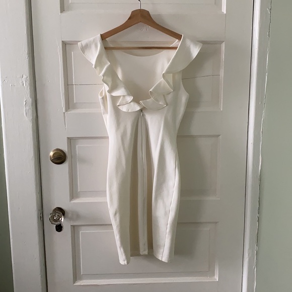 Lulu’s White Open-back Ruffle Dress - Picture 2 of 2